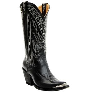Idyllwind Retro Rock Western Boots Black Goat Leather Size 7 Round Toe